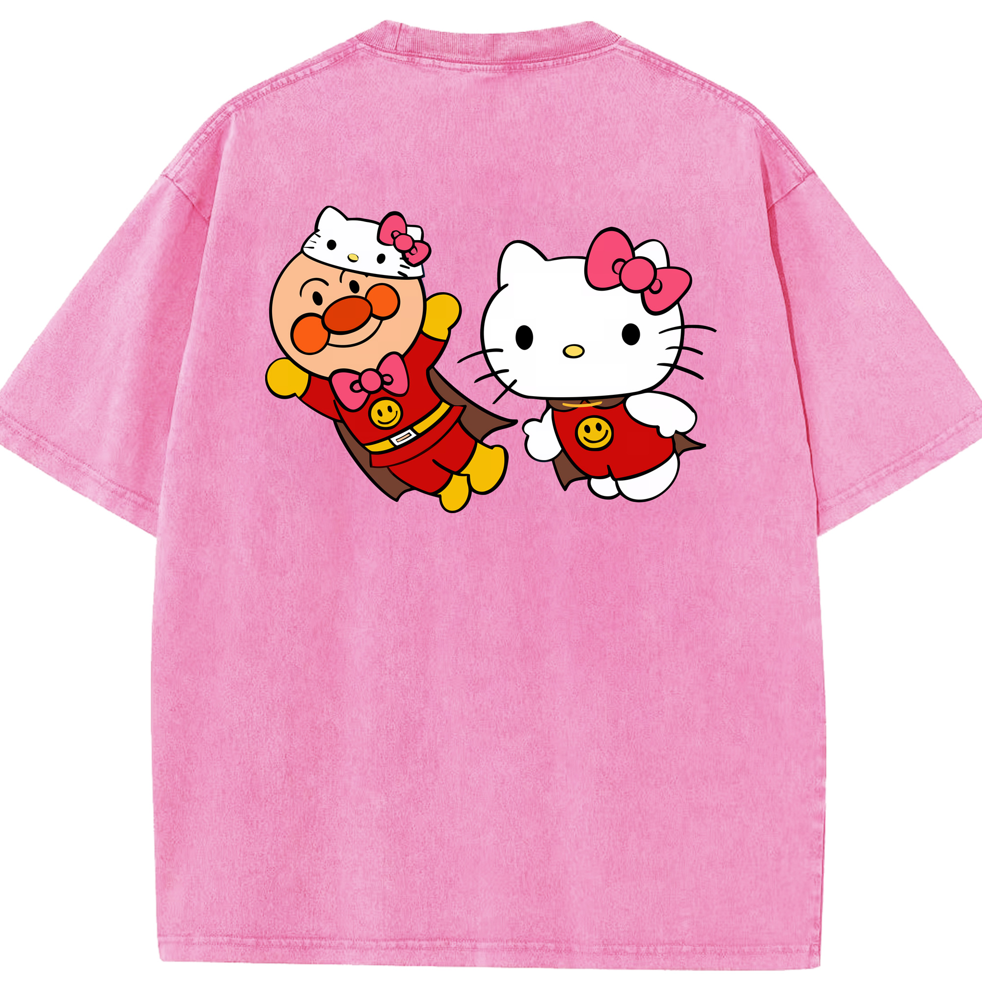 （画像用） アンパンマン Anpanman 綿100% ヴィンテージ風 半袖Tシャツ（背面プリント）